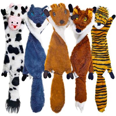 China Lovely 5 Viable Pack No Stuff Animals Shape Squeaky Plush Dog Chew Toys for sale