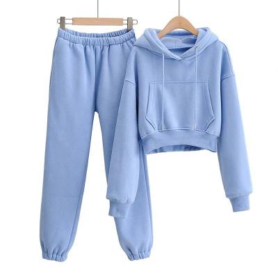 China 100% Cotton Custom Women's Long QUICK DRY Fashion Hoodies Logo Sleeve Hoodie Sweatpants Set for sale