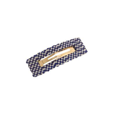 China Fashion Fashion Checkerboard Hairpin Design Plaid Hairpin Wave Hair Clip Accessories for sale