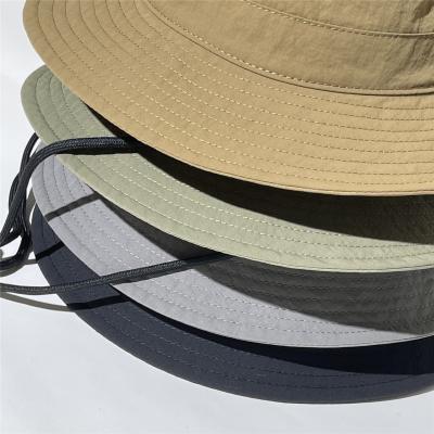 China Casual Surfing Bucket Hat Polyester Foldable Waterproof Foldable Hiking Unisex Outdoor Hat With Adjustable Chinstrap for sale