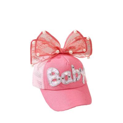 China JOINT New Summer Hat Korean Girl's Mesh Breathable Sun Shading Cap Baby Sunscreen Baseball Cap for sale