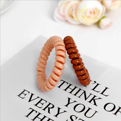 China Fashion Candy Color Elastic Coil Hair Ties Plastics Telephone Line Hair Tie Telephone Cord Telephone Wiring Line Hair Accessories For Women for sale