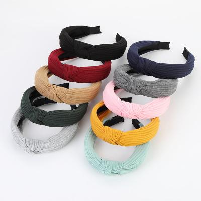 China New Korean Wide Cloth Tied INS Edge Headbands Hair Accessories Wholesale Retro Fashion Head Band Friendly Material For Women for sale