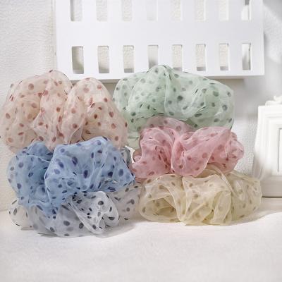 China Wholesale Elastic Korean Large Intestine Circle Organza Girl Fashion Temperament Hair Ties Hair Accessories For Girls for sale