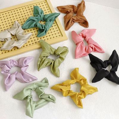 China New Popular Large Intestine Circle Square Korean Hair Rope Wholesale Candy Color Cloth Hair Accessories for sale