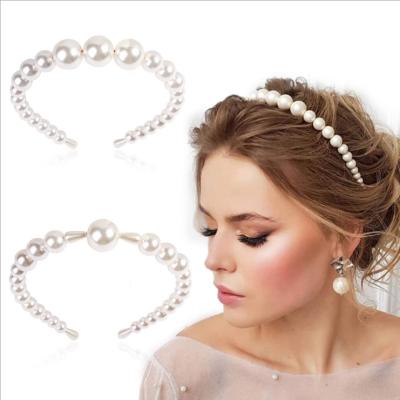 China New Arrival Gold Non-slip Fashionable Gold Non-slip Pearl Hair Accessories Pearl Hair Bands Headband for sale