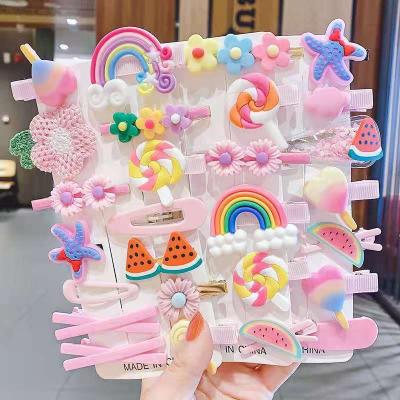 China New fashion children's cute hairpins Korea princess flowers side clip girls bangs set of 14 pieces of small clips hair accessories for sale