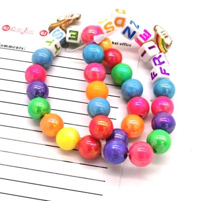 China Wholesale High Quality Cute Best Friends Popular Custom Letter Colorful Beads Bracelet For Kids for sale