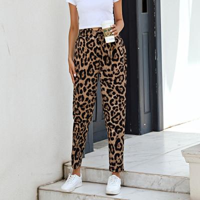 China Latest Design OEM Anti-Static Leopard Print Pants Fashion Ladies Loose Casual Pants And Comfortable Pants For Autumn And Winter for sale