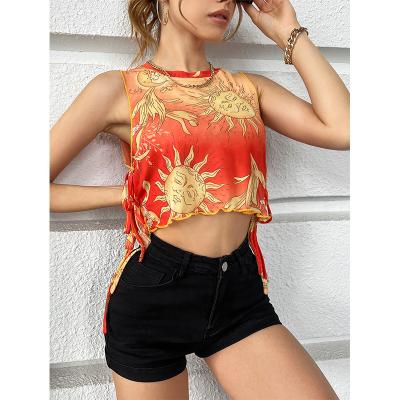 China Newest Spring 2020 Summer Fashion QUICK DRY Sexy Sheer Mesh Sleeveless Top Women Plain Single Layer Tank Top for sale