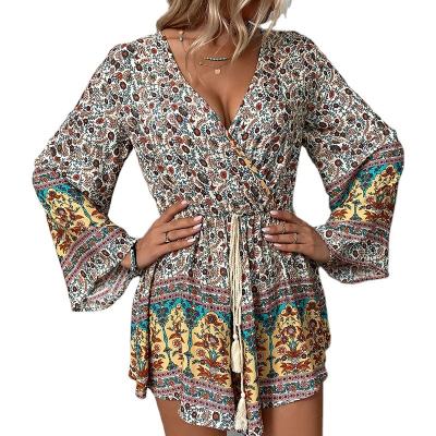 China QUICK DRY Long Sleeve Fringe Romper Bohemian Ladies Summer Fashion Ladies Romper for sale