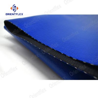 China Vinyl Double Lie Transfer Pump Water Pump Water Discharge Flat Hose Blue PVC Layflat Folding Heavy Duty High Pressure Lay for sale