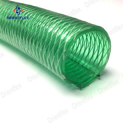 China Suction and Discharge Water Clear PVC Steel Wire Spiral Helix Braided Water Spring Suction Fiber Reinforced Hose for sale