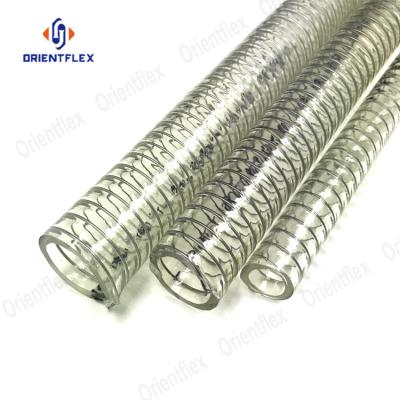 China Water Food Grade PVC Steel Wire Flexible Clear Transparent Spiral Hose Suction And Discharge For Drinking Water for sale