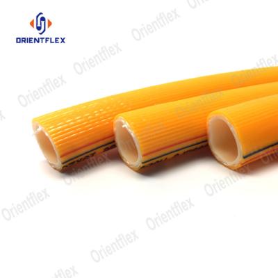 China 5 Layer Pesticide Agriculture Korea PVC High Pressure Joint Sprayer Braided Plastic Hose 8.5MM Orange Yellow Yellow Color Spray Hose for sale