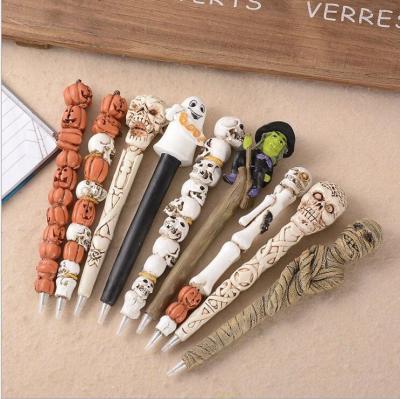 China Halloween Theme Skull ballpoint pen Ghost ball point pen Resin ball pen for sale