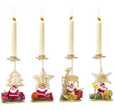 China Fashionable Design Iron Ornament Christmas Candle Holder for sale