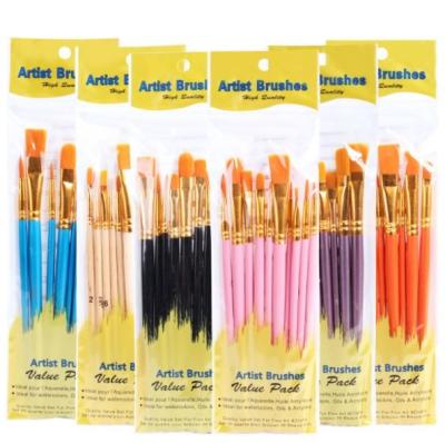 China Colorful Artist Paint Brush Painting Brush Nylon Brush for sale