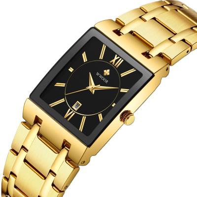 China Automatic waterproof square relogio wwoor relogio men's business sports watch men's gold watch quartz stainless steel wristwatches for sale