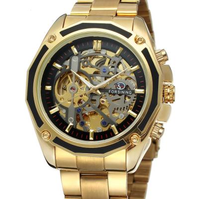 China Water Resistant Forsining Watch Steampunk Design Fashion Business Dress Men Watch Top Brand Luxury Stainless Steel Automatic Skeleton Watch for sale