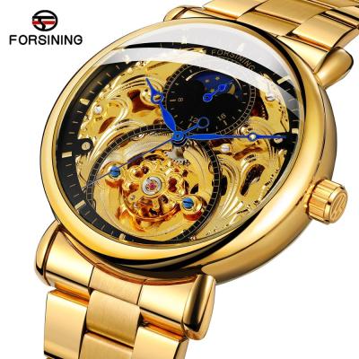 China 2021 Hot Sale Forsining China Moon Phase Skeleton Automatic Mens Watches relojes de hombre for sale