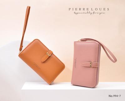 China Pierre Loues Simple 2021 New Design Hot Selling Ladies Fashion Women Wallet Card Bag High Quality PU Lady Leather Wallet for sale