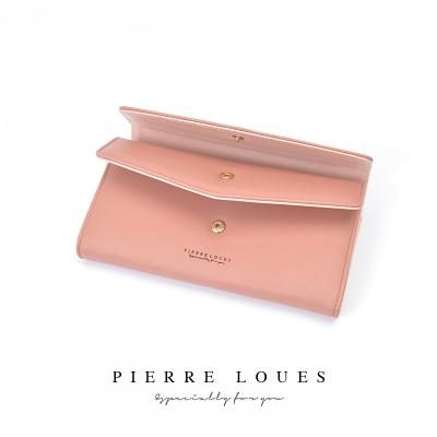 China Pierre Loues Long PU Leather Women's Purse Money Bag Simple New Design Wallet Women's Purse Money Bag for sale