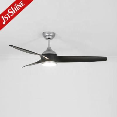 China Modern 52 Inches Black ABS Blades High Air Volume Remote Ceiling Fan with LED Light Source for sale