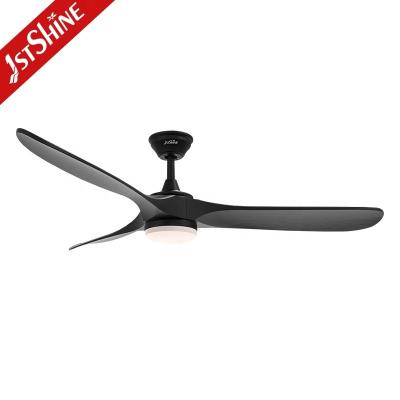 China LED Ceiling Fan with Light 1stshine Indoor Black Solid Wood DC Quiet Motor Remote for sale