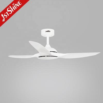 China Smart Remote Control Ceiling Fan 52 Inches White Plastic Blades for Smart Modern Home for sale