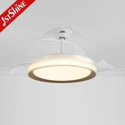 China Home Hotel Office LED Ceiling Fan Retractable PC Blades and 3000K/4500K/6000K LED Light for sale