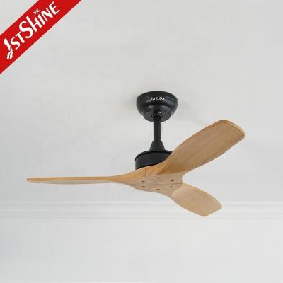 China 1stshine Natural Wood Blades Ceiling Fan Remote Control and Large Wind for Big Spaces for sale