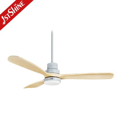 China 15W Wood Blade LED Ceiling Fan with Light and Wall Control Remote Control APP Control 2- for sale