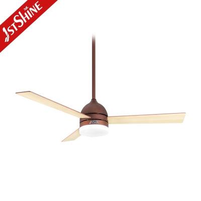 China Modern Design Copper Metal Plywood Ceiling Fan with Remote Control and Decorative Light for sale