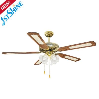 China Hotel 52 Inch MDF Blade Ceiling Fan with 100% Copper Motor and Fancy Decorative Design for sale