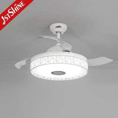 China AC Motor Tipo 1stshine Retractable cuchillas ventilador de techo de música con altavoz e iluminación en venta