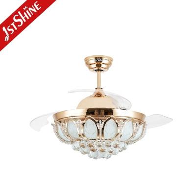 China Ventilador de techo LED plegable de cuchilla de 42 pulgadas Oro / OEM con luz y cuchillas LED en venta