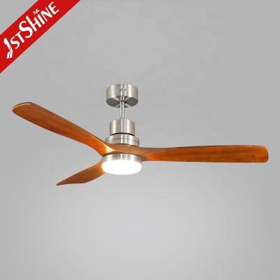 China Home Office 1stshine Solid Wood Blade Plafondventilator met AC energiebesparende en LED-lampen Te koop