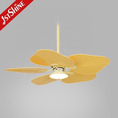 China 42 Zoll ABS Gelb Blade Deckenventilator mit 18W LED Licht und Farbtemperatur 3000-6000K zu verkaufen