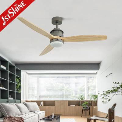 China 52 Zoll Bldc Fernbedienung LED-Deckenventilator 3 natürliche Massivholzblätter zu verkaufen