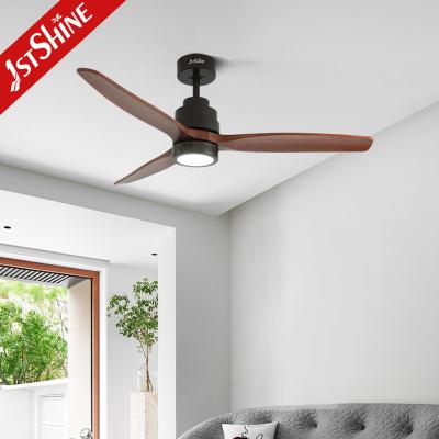 China Natural Wood Blade AC Inverter Remote LED Ceiling Fan For Home Hotel for sale