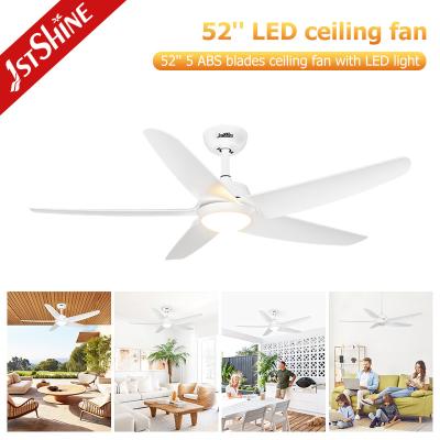 China White Ceiling Fan With Light 5 Plastic Blade DC Motor Energy Saving for sale