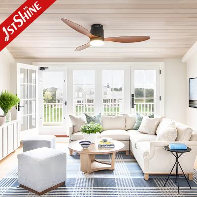 China 52 Inch Flush Mounted Ceiling Fan Light Decorative Plastic Dc Motor for sale