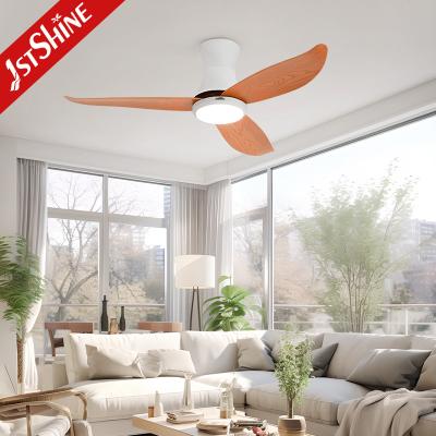 China 6 Speed Remote Control Flush Mount LED Ceiling Fan With Light Quiet DC Motor for sale