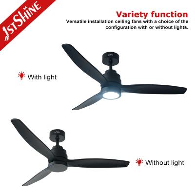 China Remote Control 220V 50HZ 5 Speed LED Ceiling Fan With 3 Wood Blades for sale