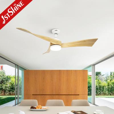 China 230V Solid Wood Blades 3 Color LED Dimmable Ceiling Fan With Remote Control for sale