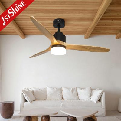 China Wobble Free 3 Solid Wood Blade Ceiling Fan With Remote Control for sale