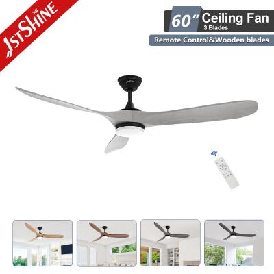 Cina Ventilatore Decorativo di soffitto 3 lame di legno DC 6 velocità telecomando basso rumore in vendita