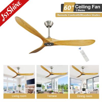 Chine Ventilateur de plafond à lame de bois décoratif pour hôtel avec télécommande à moteur CC à vendre