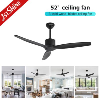 China Sleek and Stylish Solid Wood Ceiling Fan Powered by DC Motor with Remote Control for sale